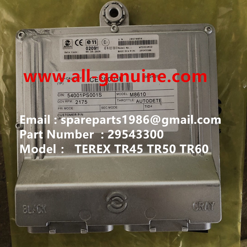 TEREX RIGID DUMP TRUCK HAULER OFF HIGHWAY TRUCK HAULER ALLISON TRANSMISSION MOTOR DRIVE WHEEL MOTOR GE MT3300, MT3600, MT3700, MT4000, MT4400, MT5500, MT6300 ALLISON TRANSMISSION TR60 TR50 TR45 TR35A 3305B/F/G/K ECU 29543300