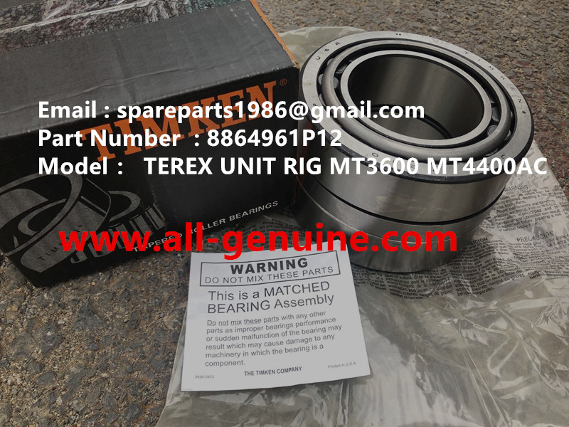 TEREX RIGID DUMP TRUCK HAULER OFF HIGHWAY TRUCK HAULER ALLISON TRANSMISSION MOTOR DRIVE WHEEL MOTOR GE MT3300, MT3600, MT3700, MT4000, MT4400, MT5500, MT6300 GE BUCYRUS BEARING 8864961P12