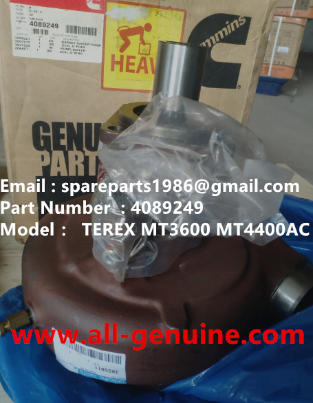TEREX RIGID DUMP TRUCK HAULER OFF HIGHWAY TRUCK HAULER ALLISON TRANSMISSION MOTOR DRIVE WHEEL MOTOR GE MT3300, MT3600, MT3700, MT4000, MT4400, MT5500, MT6300 GE BUCYRUS TR50 TR60 TR70 4089249 WATER PUMP