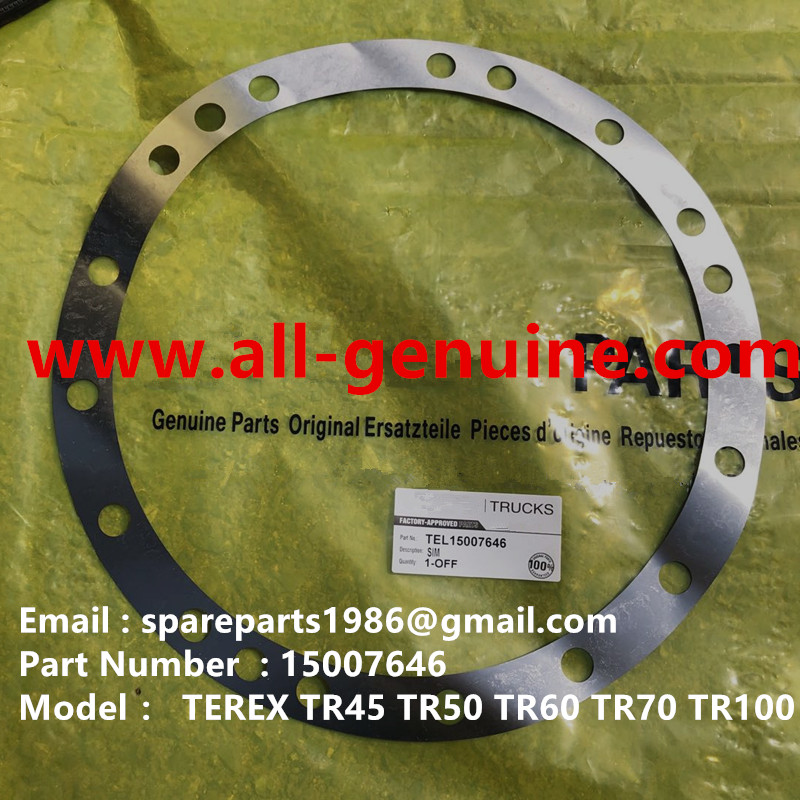 TEREX RIGID DUMP TRUCK HAULER OFF HIGHWAY TRUCK HAULER ALLISON TRANSMISSION MOTOR DRIVE WHEEL MOTOR GE MT3300, MT3600, MT3700, MT4000, MT4400, MT5500, MT6300 GE BUCYRUS TR50 TR60 TR70 TR100 15007646 SHIM