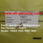 TEREX SANY RIGID DUMP TRUCK TR35A 3305F/G/K 3307 TR50 TR60 FITTING 106671