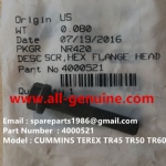 TEREX NHL TR60 RIGID DUMP TRUCK 4000521 BOLT CUMMINS ENGINE