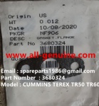 TEREX RIGID DUMP TRUCK HAULER OFF HIGHWAY TRUCK HAULER ALLISON TRANSMISSION MOTOR DRIVE WHEEL MOTOR GE BUCYRUS TR50 TR60 TR70 TR100 TR45 3680324 GASKET FLANGE