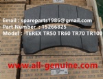 TEREX RIGID DUMP TRUCK HAULER OFF HIGHWAY TRUCK HAULER ALLISON TRANSMISSION TR60 TR70 TR100 15266825 BRAKE PAD