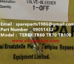 TEREX TR100 MINING DUMP TRUCK 09051432 VALVE BLEEDER